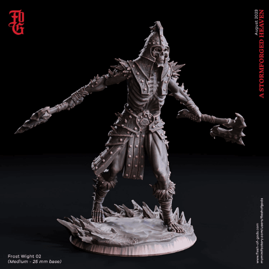 Frost Wight Miniature | Chilling Undead Presence for DnD Adventures | 32mm Scale - Plague Miniatures