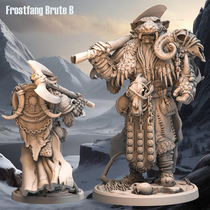 FrostFang Brute Miniature | Snow Monster | 32mm Scale - Plague Miniatures