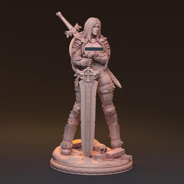 Gaedel, Fierce Lady Knight | Elegant Fantasy Warrior Resin Bust Statue - Plague Miniatures
