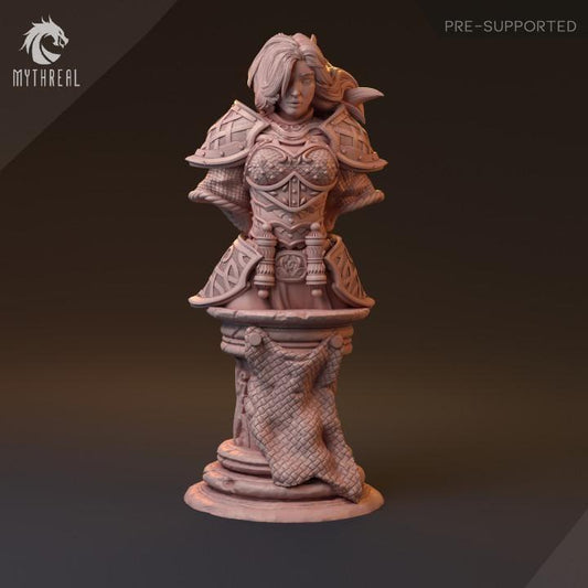 Galdran, Noble Guardian | Human Female Knight Resin Bust Statue Fighter Warrior - Plague Miniatures