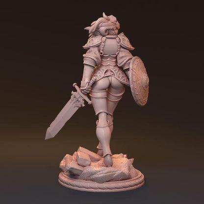 Galdran, Noble Guardian | Human Female Knight Resin Bust Statue Fighter Warrior - Plague Miniatures