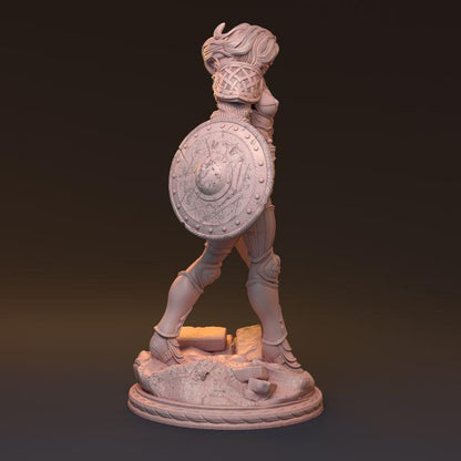 Galdran, Noble Guardian | Human Female Knight Resin Bust Statue Fighter Warrior - Plague Miniatures