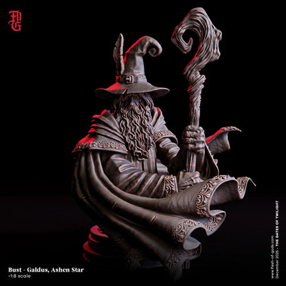 Galdus, Ashen Star Resin Bust Statue | Great Wizard NPC Figurine - Plague Miniatures