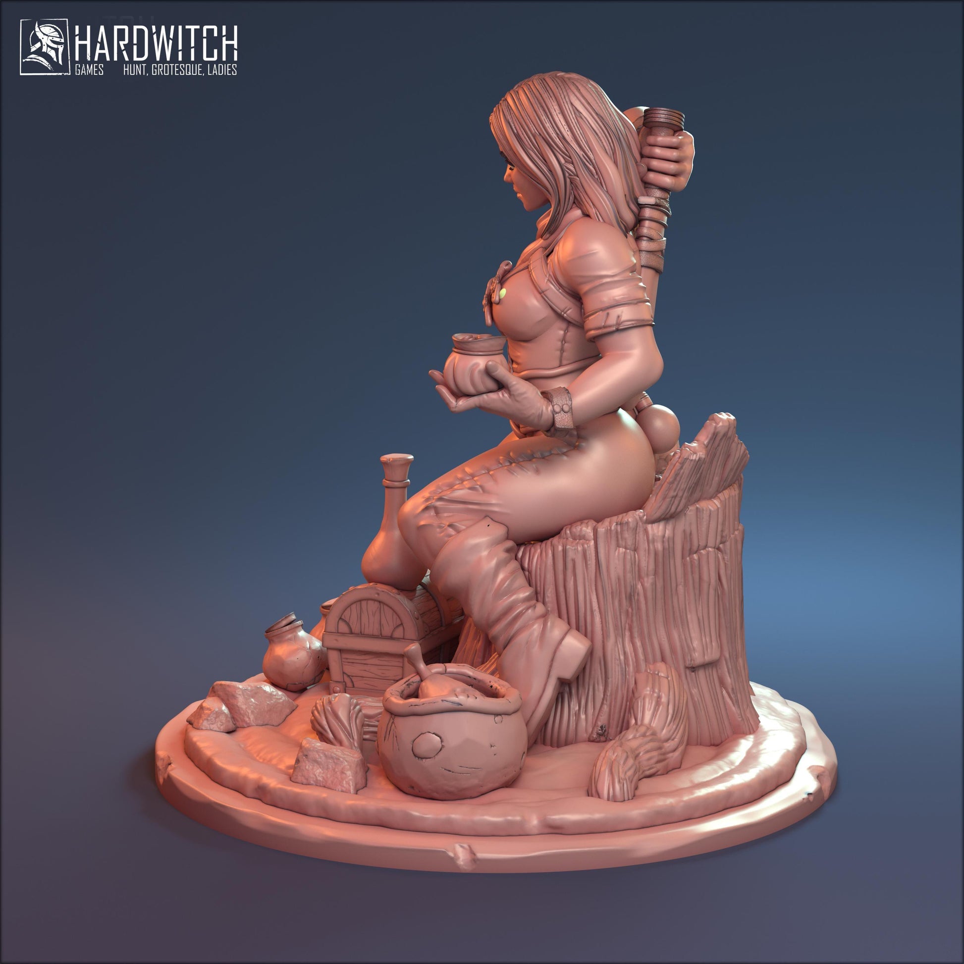 Ganna, Playful Pharmacist Miniature Nude NSFW Option | Mischievous Alchemist Miniature | 32mm or 75mm - Plague Miniatures