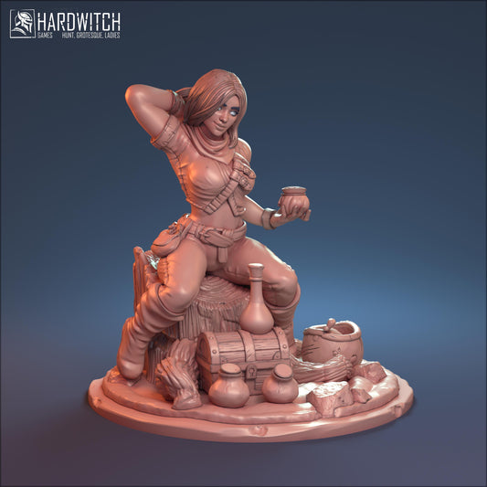 Ganna, Playful Pharmacist Miniature Nude NSFW Option | Mischievous Alchemist Miniature | 32mm or 75mm - Plague Miniatures