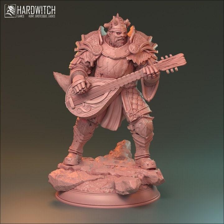 Garadot, NPC Bard Miniature | Human Bard Figure | 32mm Scale or 75mm Scale - Plague Miniatures