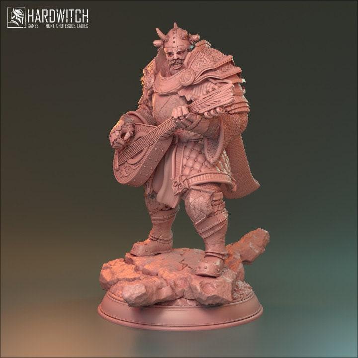 Garadot, NPC Bard Miniature | Human Bard Figure | 32mm Scale or 75mm Scale - Plague Miniatures