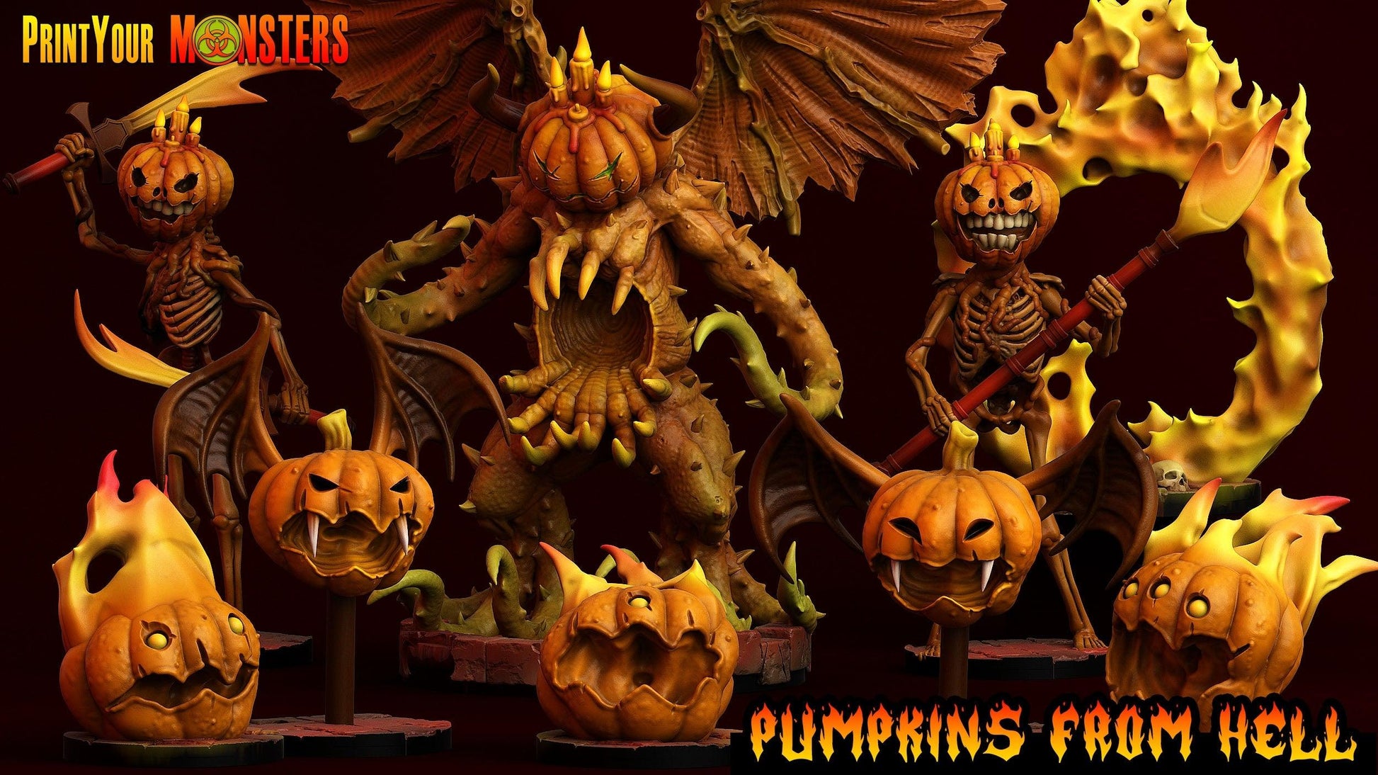 Giant Hell Pumpkin | D&D Halloween Miniature for Tabletop Gaming - Plague Miniatures