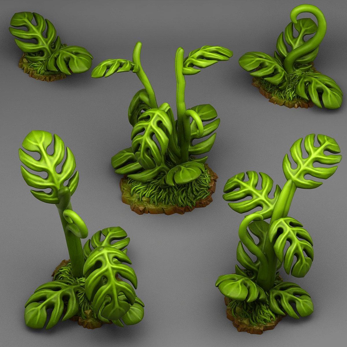 Giant Tropical Plant Miniatures | Wargaming Rough Terrain | 28mm or 32mm Scale - Plague Miniatures