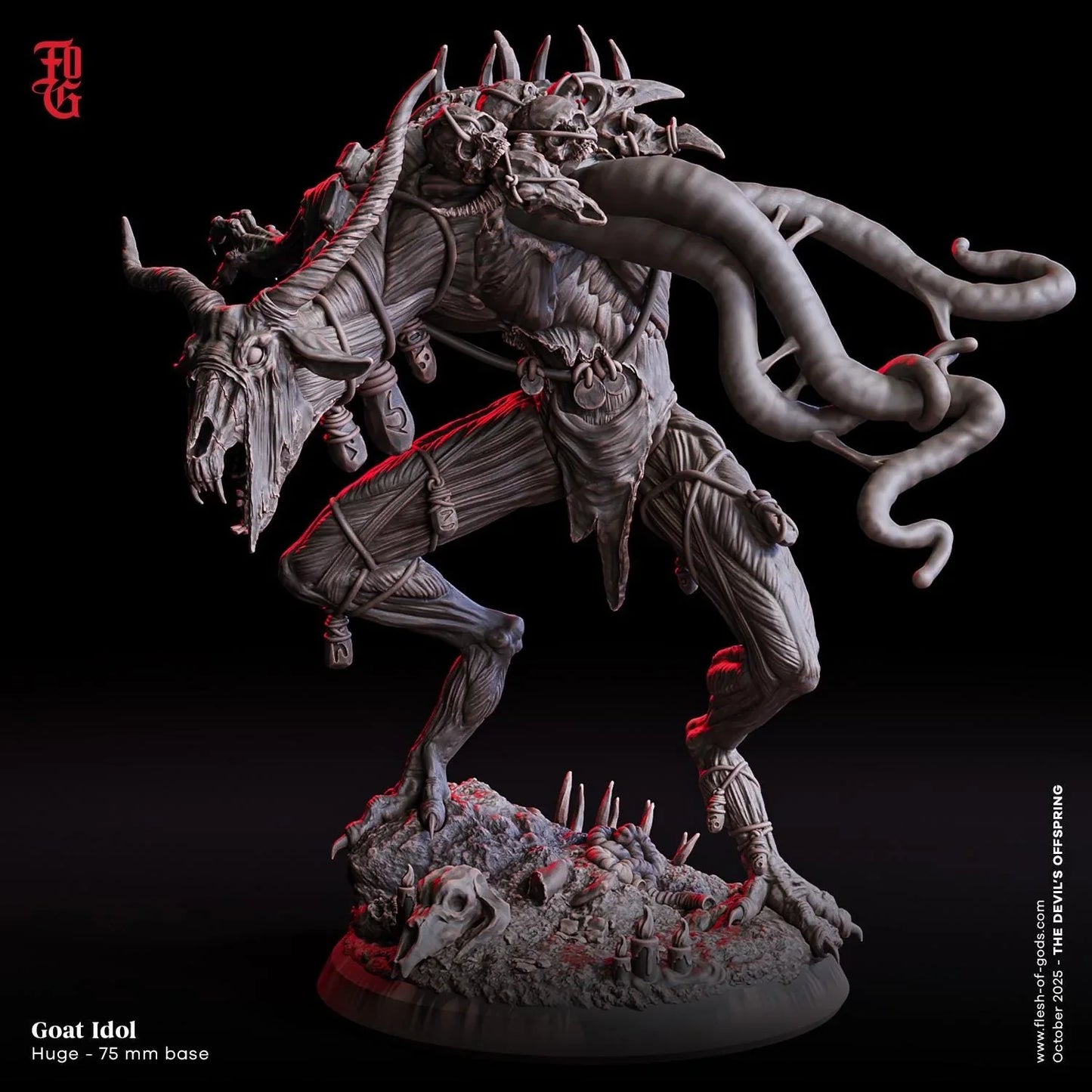 Goat Idol Miniature | Huge Aberration Monster Figurine | 75mm Base - Plague Miniatures