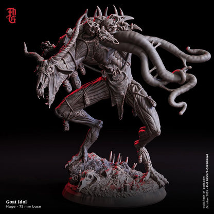 Goat Idol Miniature | Huge Aberration Monster Figurine | 75mm Base - Plague Miniatures