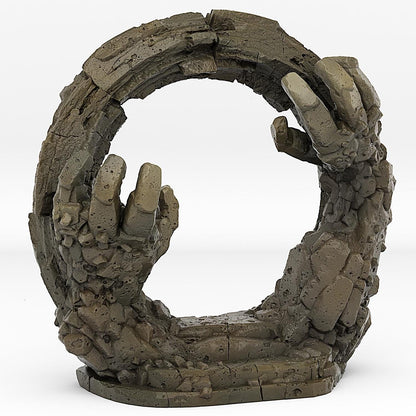 Golem Portal Miniature | Rock & Soil Effect | Dungeon Terrain Prop | 28mm or 32mm Scale - Plague Miniatures