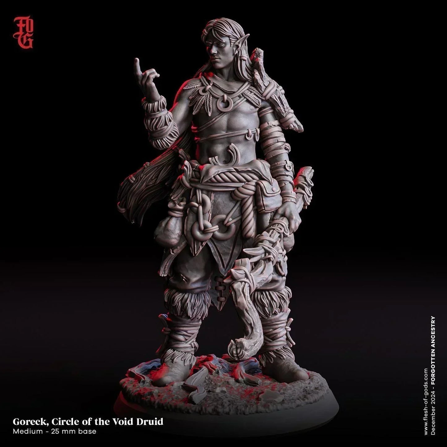 Goreck, Circle of the Void Bust Statue | Resin Elf Druid Nerdy Decor - Plague Miniatures