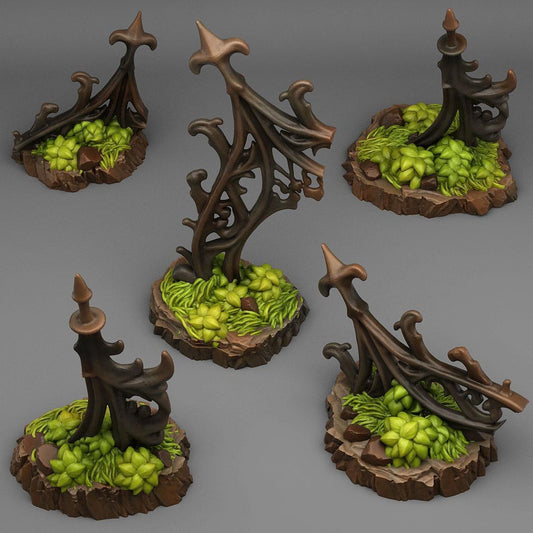 Gothic Gate Miniatures | Wargaming Terrain Set of 5 | 28mm Scale or 32mm Scale - Plague Miniatures