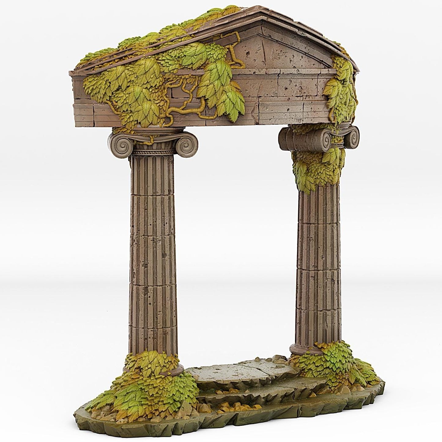 Greek Temple Portal Miniature | Water Effect Terrain Prop | Mythical Dungeon Entrance | 28mm or 32mm Scale - Plague Miniatures