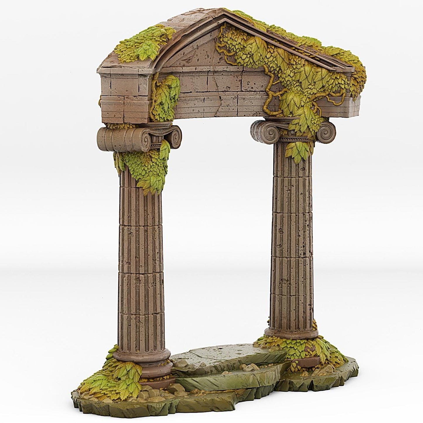 Greek Temple Portal Miniature | Water Effect Terrain Prop | Mythical Dungeon Entrance | 28mm or 32mm Scale - Plague Miniatures