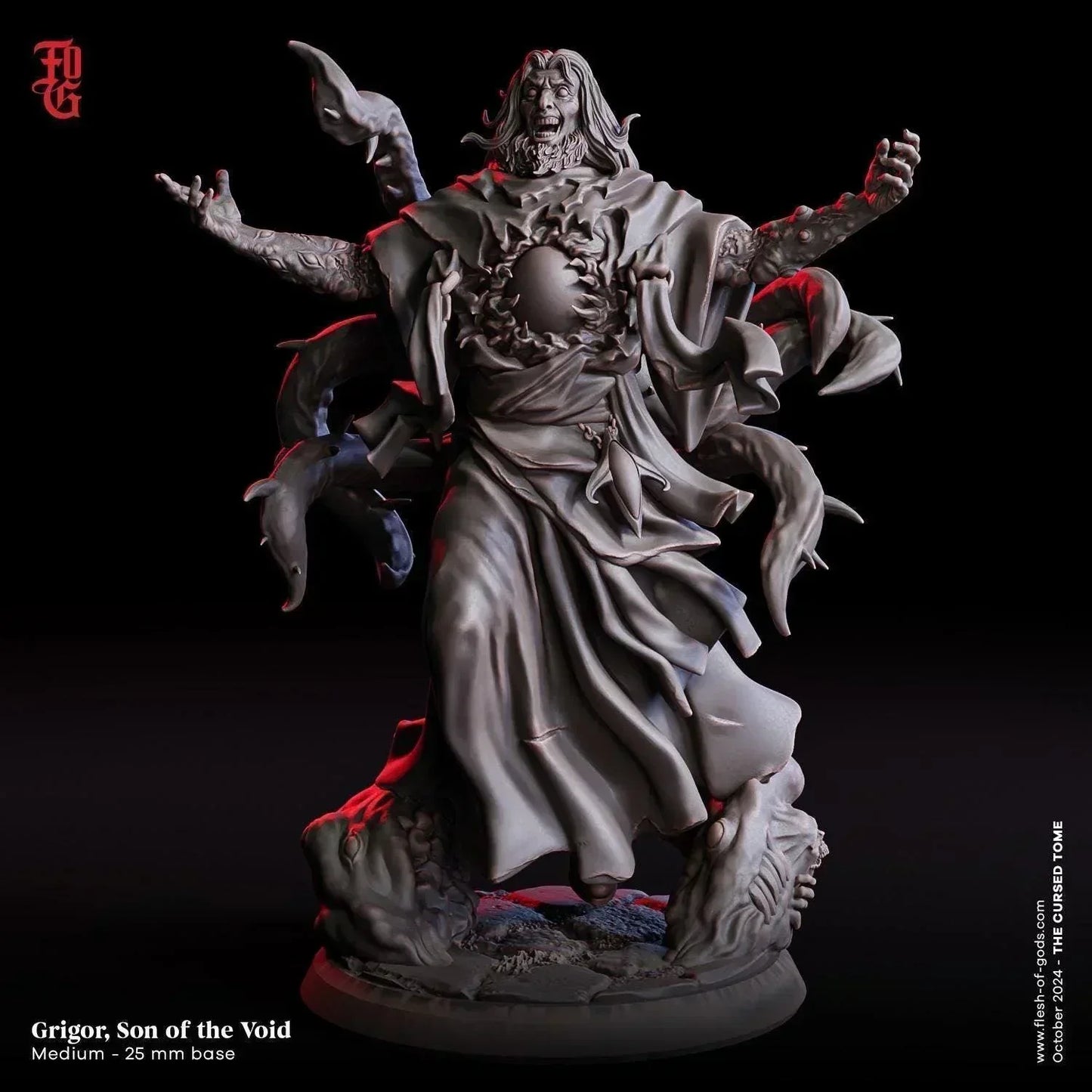 Grigor, Son of the Void Miniature | Medium Humanoid Monstrosity | 32mm Scale or 75mm Scale - Plague Miniatures