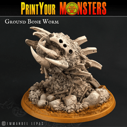 Ground Bone Worm Miniatures | Dungeons and Dragons Worm Monster Miniature - Plague Miniatures