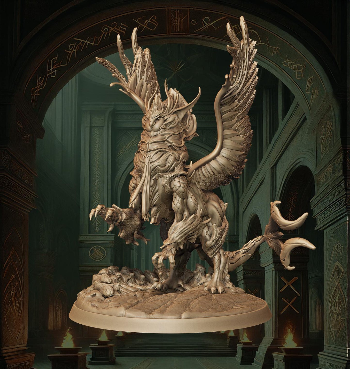 Gryphon, Regal Talon | Guardian of the Skies | 50mm Base - Plague Miniatures