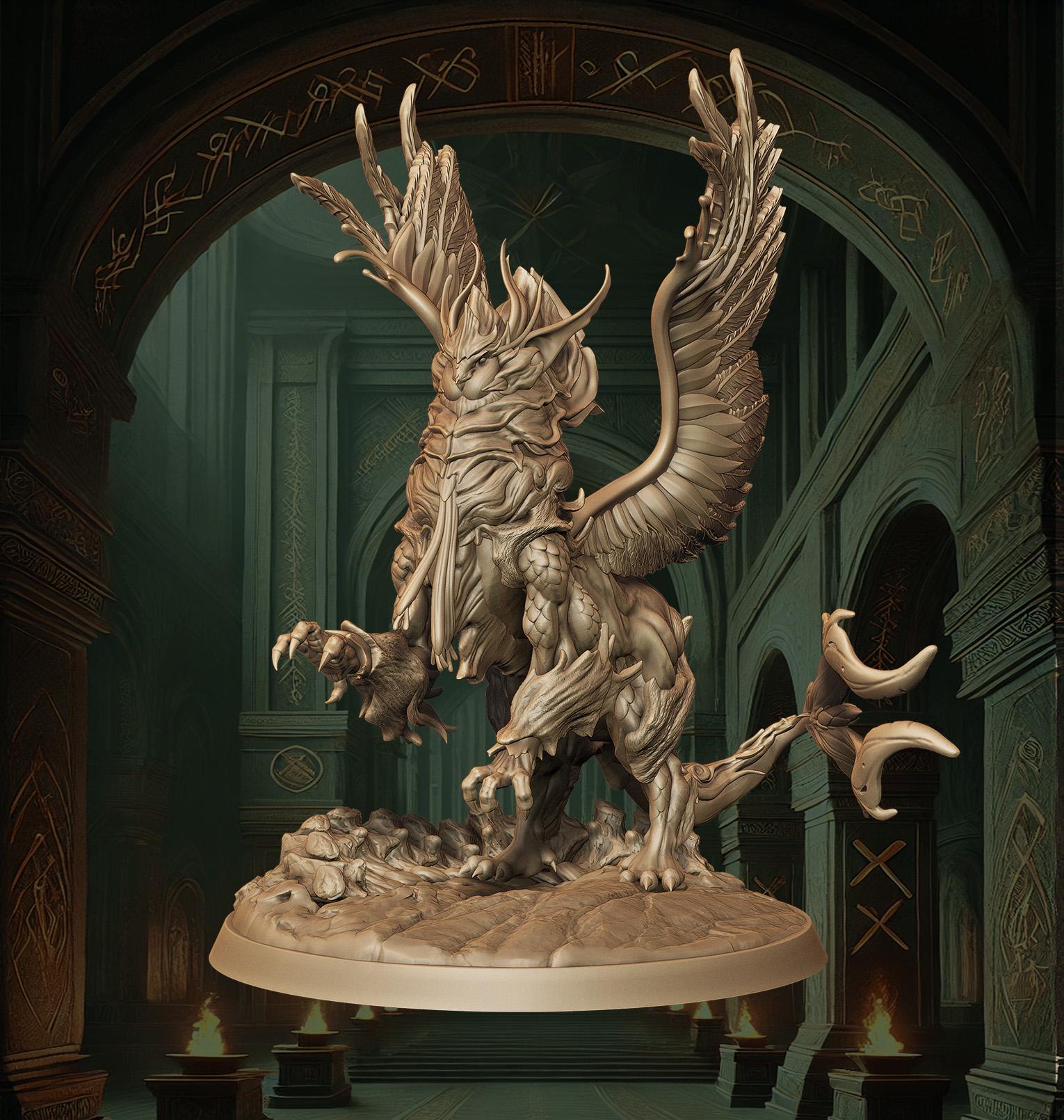 Gryphon, Regal Talon | Guardian of the Skies | 50mm Base - Plague Miniatures