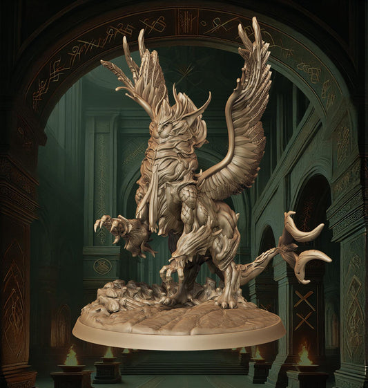 Gryphon, Regal Talon | Guardian of the Skies | 50mm Base - Plague Miniatures