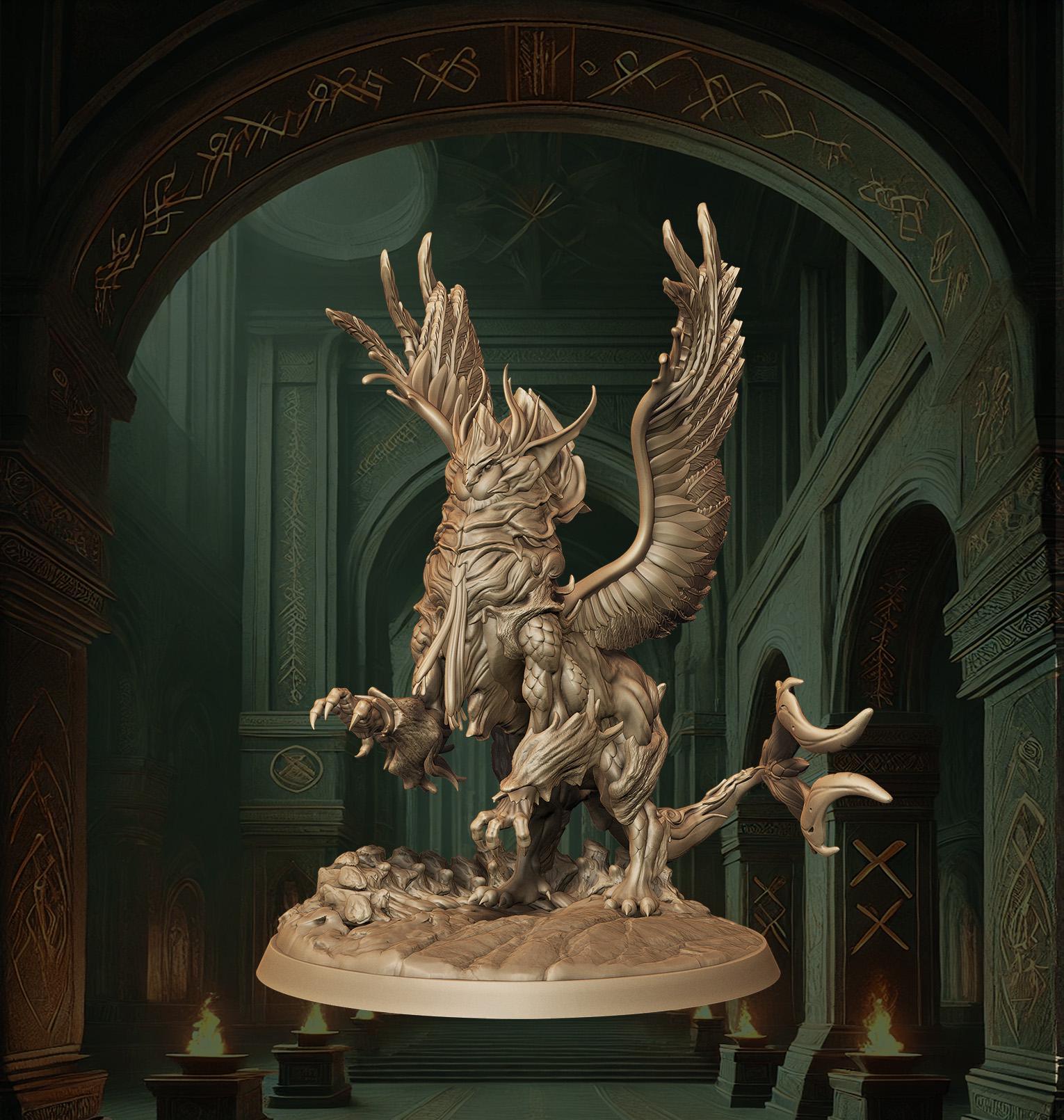 Gryphon, Winged Sentinel | Majestic Hybrid Beast | 50mm Base - Plague Miniatures