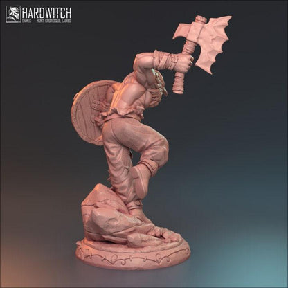 Gunnulv Warrior Miniature | DnD Berserker Figure | 32mm Scale or 75mm Scale - Plague Miniatures
