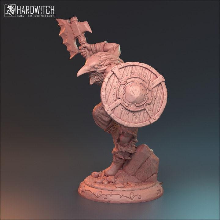 Gunnulv Warrior Miniature | DnD Berserker Figure | 32mm Scale or 75mm Scale - Plague Miniatures