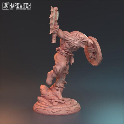 Gunnulv Warrior Miniature | DnD Berserker Figure | 32mm Scale or 75mm Scale - Plague Miniatures