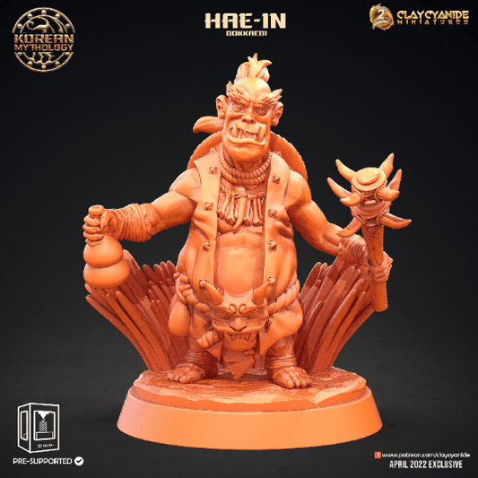 Hae-in Dokkaebi Goblin Miniatures Set | 5 Unique Figures from Korean Folklore for Tabletop RPGs | 32mm Scale - Plague Miniatures