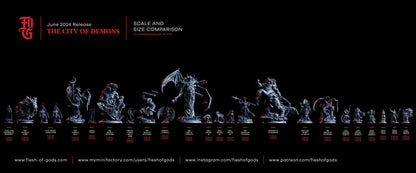 Half-Demon Commander Miniature | Helm or No Helm Option for Tabletop RPGs | 32mm Scale or 75mm Scale - Plague Miniatures