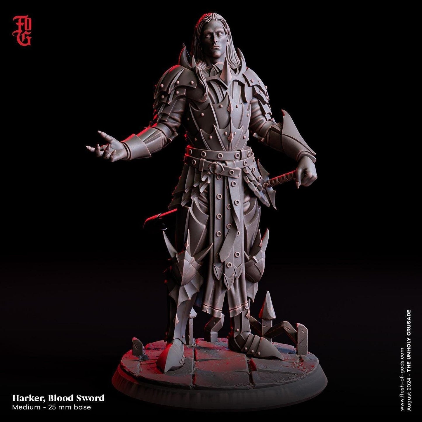 Harker, Blood Sword Bust | Vampire Fighter Resin Statue - Plague Miniatures