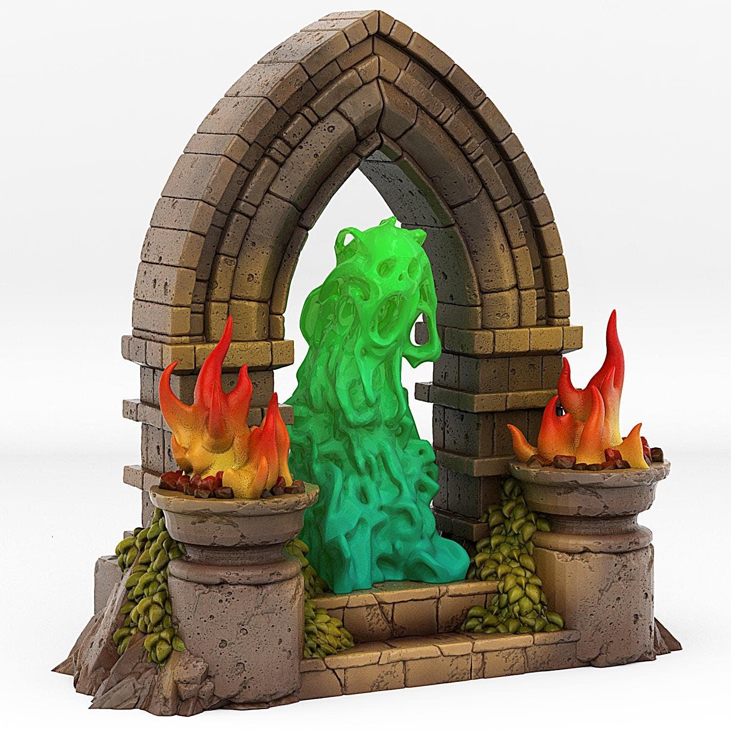 Haunted Castle Portal Miniature | Magic Ghost Effect | Dungeon Terrain Prop | 28mm or 32mm Scale - Plague Miniatures