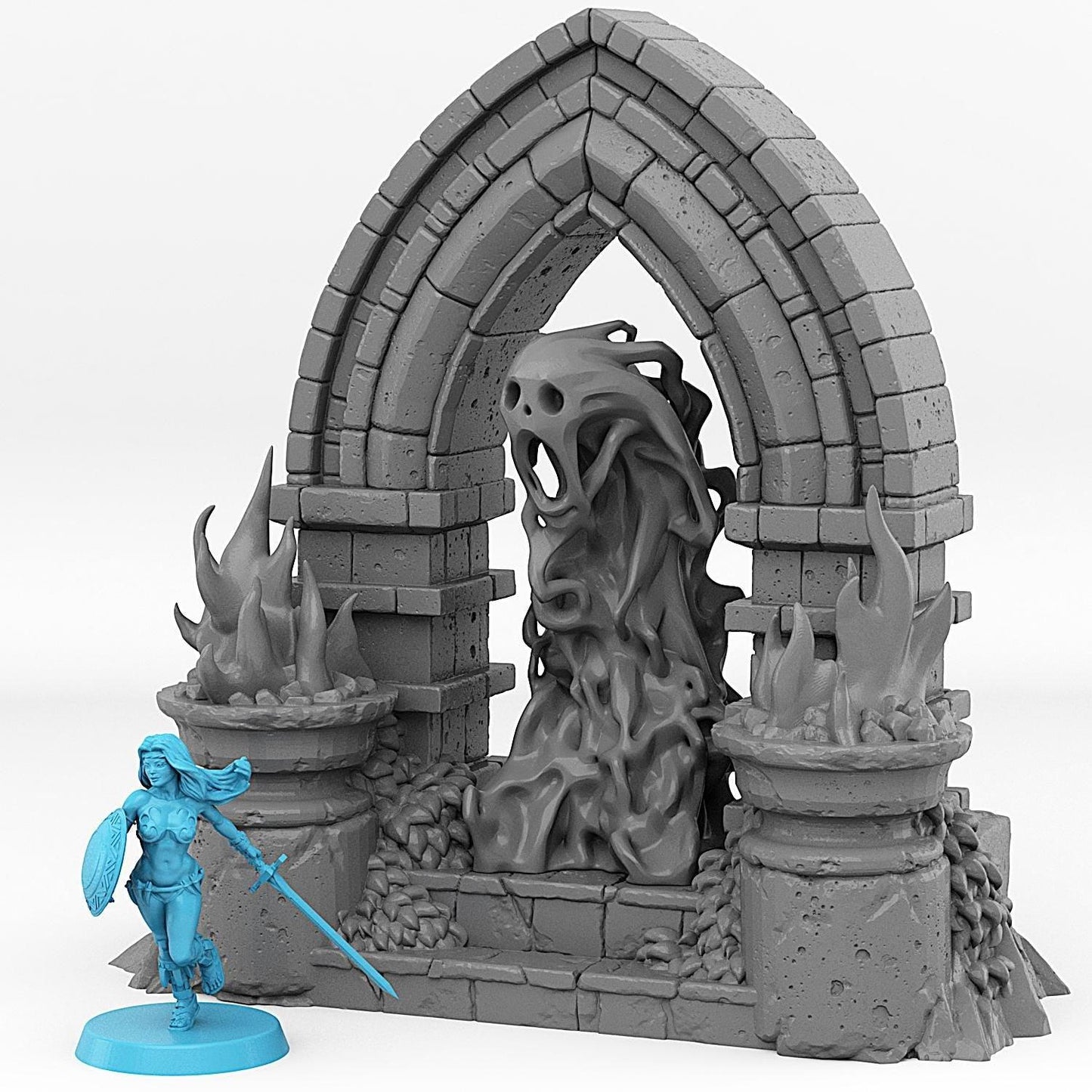 Haunted Castle Portal Miniature | Magic Ghost Effect | Dungeon Terrain Prop | 28mm or 32mm Scale - Plague Miniatures