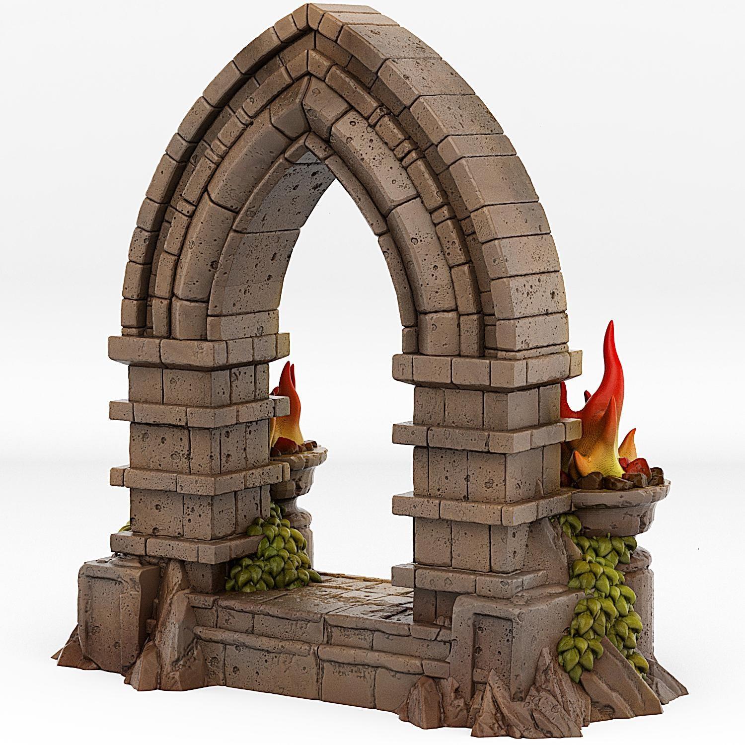 Haunted Castle Portal Miniature | Magic Ghost Effect | Dungeon Terrain Prop | 28mm or 32mm Scale - Plague Miniatures