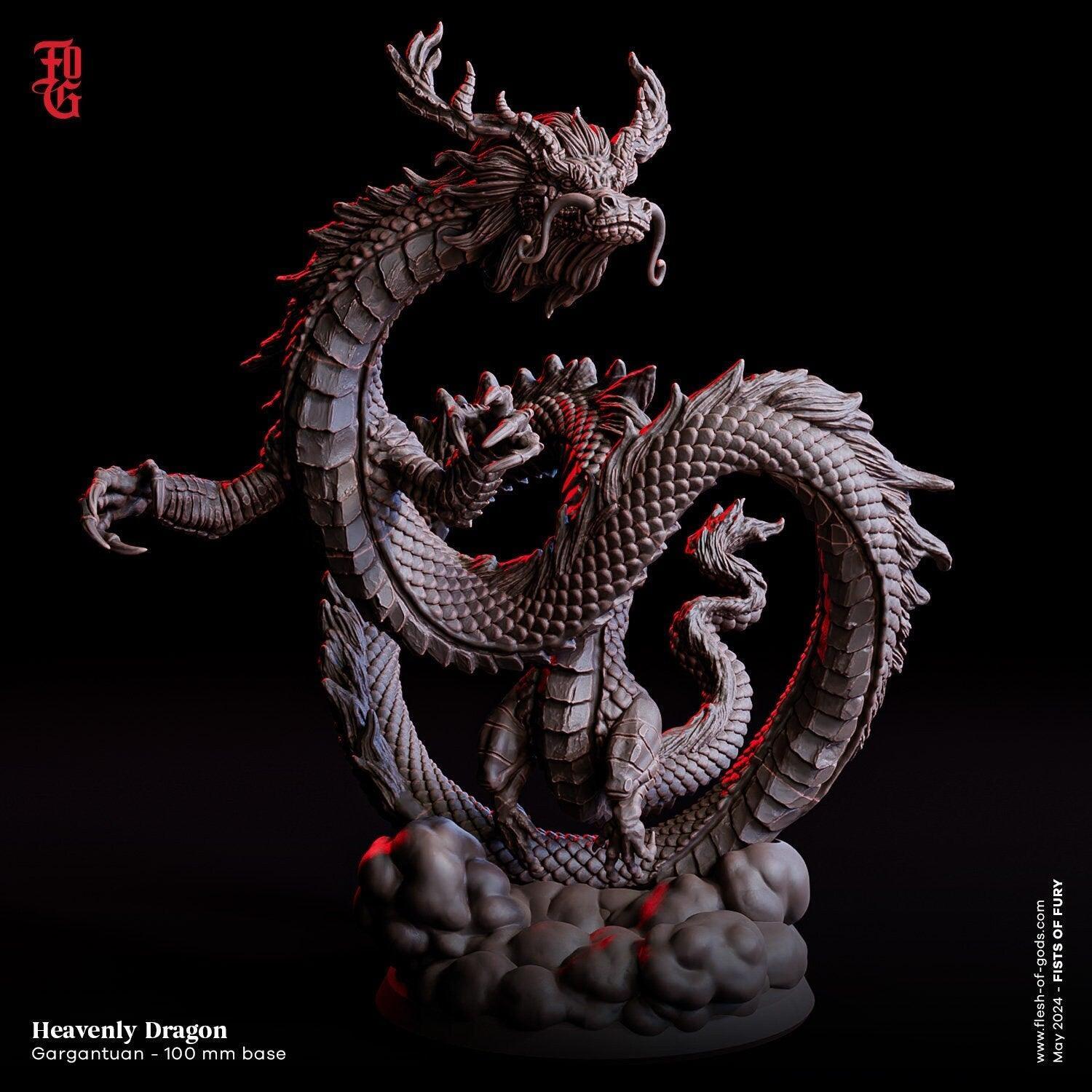 Heavenly Dragon Miniature | Gargantuan Dragon Japanese Monster for