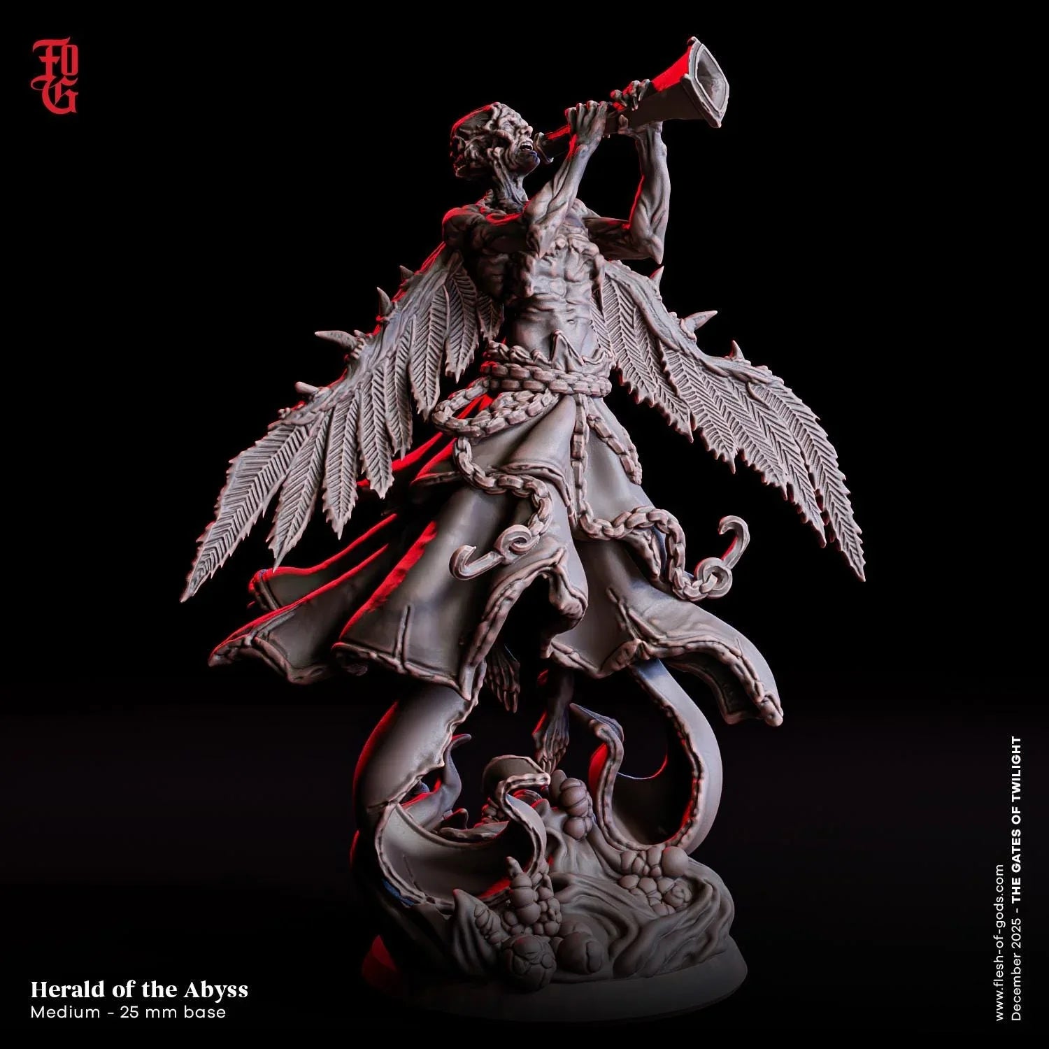 Herald of the Abyss Miniature | Aquatic Medium Fiend Monster Figurine | 32mm Scale - Plague Miniatures