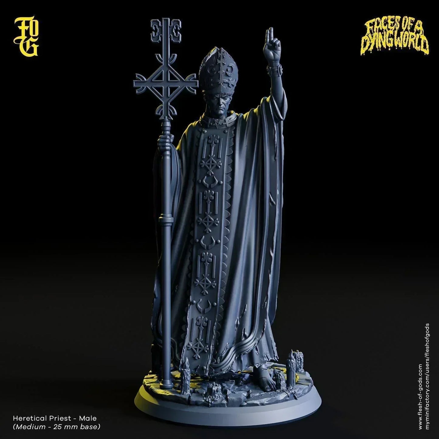Heretical Human Priest Miniature | Heretic Healer Figurine for MÖRK BORG | 32mm Scale - Plague Miniatures