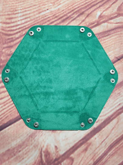 Hexagon Dice Tray, Foldable felt and leather dice tray for RPGs and all Tabletop gaming, Dice rolling tray custom dice tray - Plague Miniatures