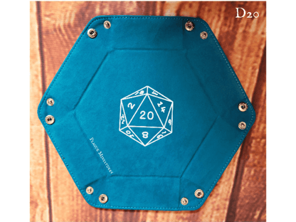 Hexagon Dice Tray, Foldable felt and leather dice tray for RPGs and all Tabletop gaming, Dice rolling tray custom dice tray - Plague Miniatures