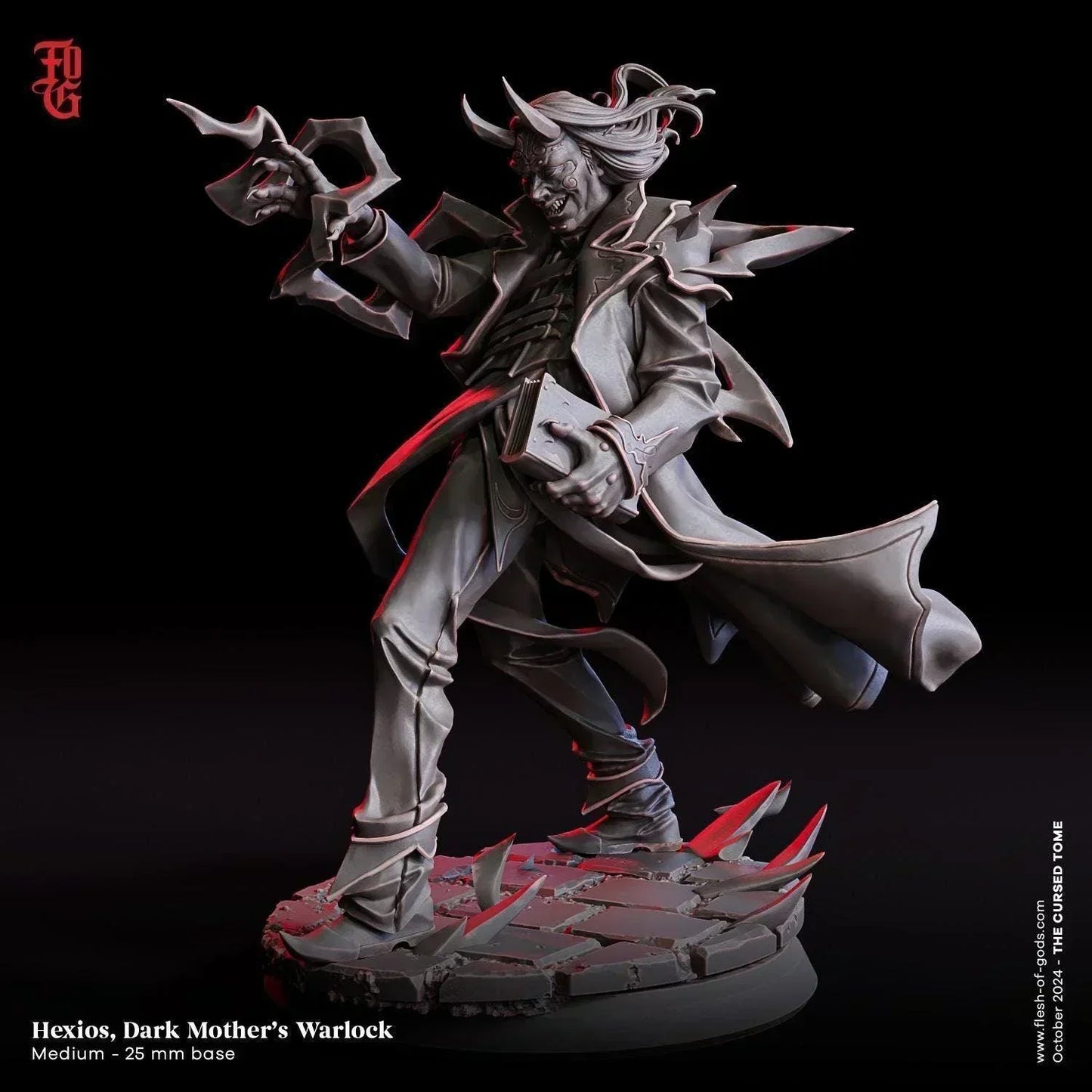 Hexios, Tiefling Warlock Bust | Intricate Spellcaster Figurine - Plague Miniatures