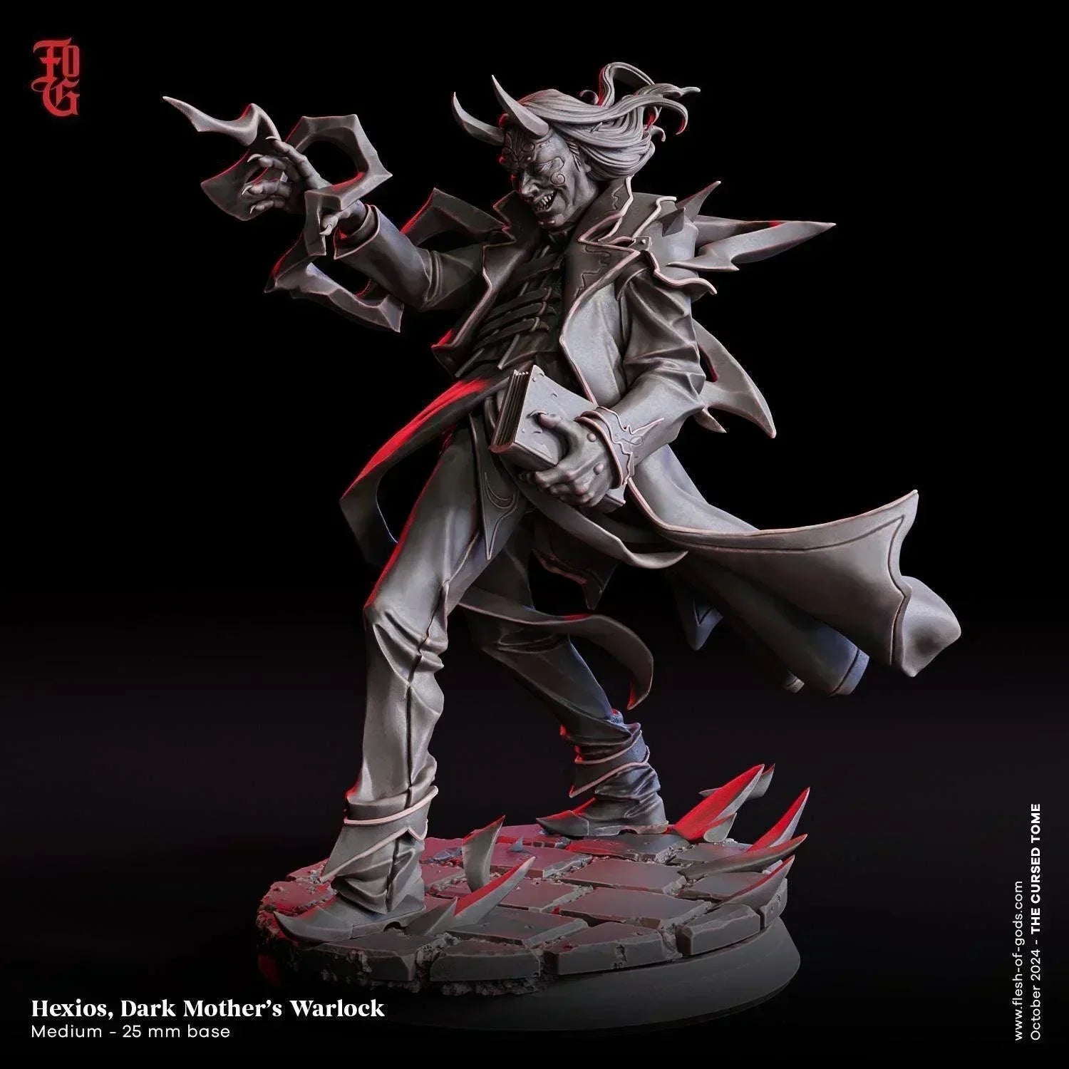 Hexios, Tiefling Warlock Bust | Intricate Spellcaster Figurine - Plague Miniatures
