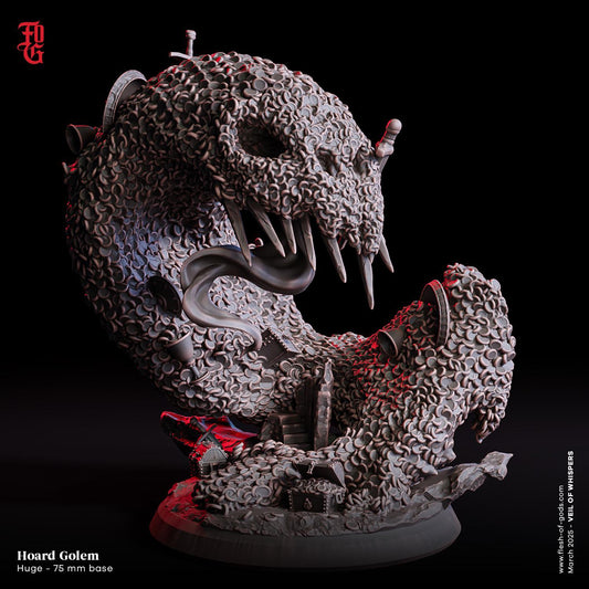 Hoard Golem | Treasure Worm Construct Monster Miniature Aberration | 75mm Base - Plague Miniatures