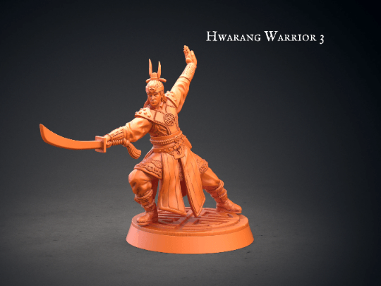 Hwarang Warrior miniature | Korean Fighter for Tabletop Games | 32mm Scale - Plague Miniatures