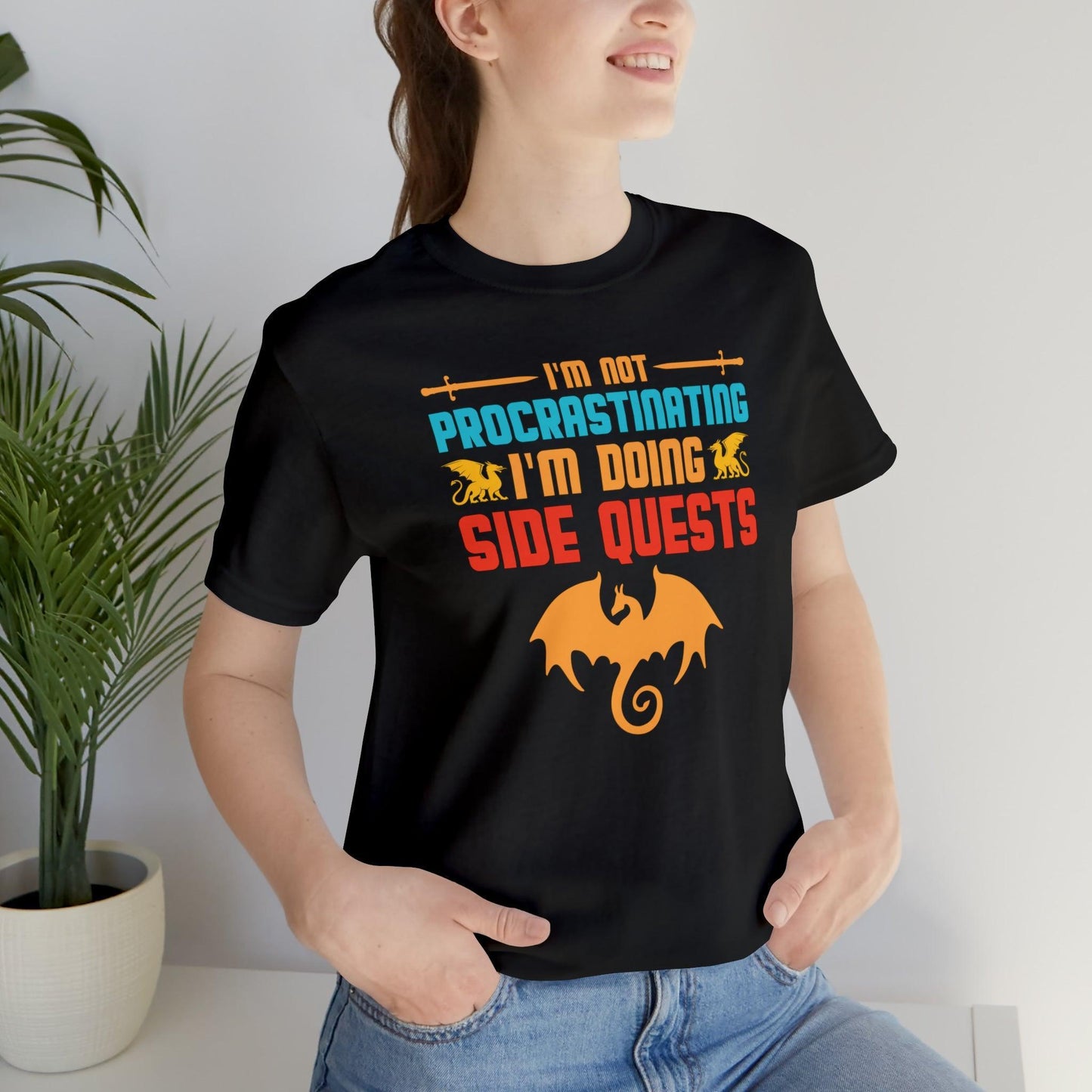 I'm not procrastinating I'm doing side quests retro tee | DM shirt | Dungeon Master gift | dnd shirt | gaming shirt | dungeons and dragons - Plague Miniatures