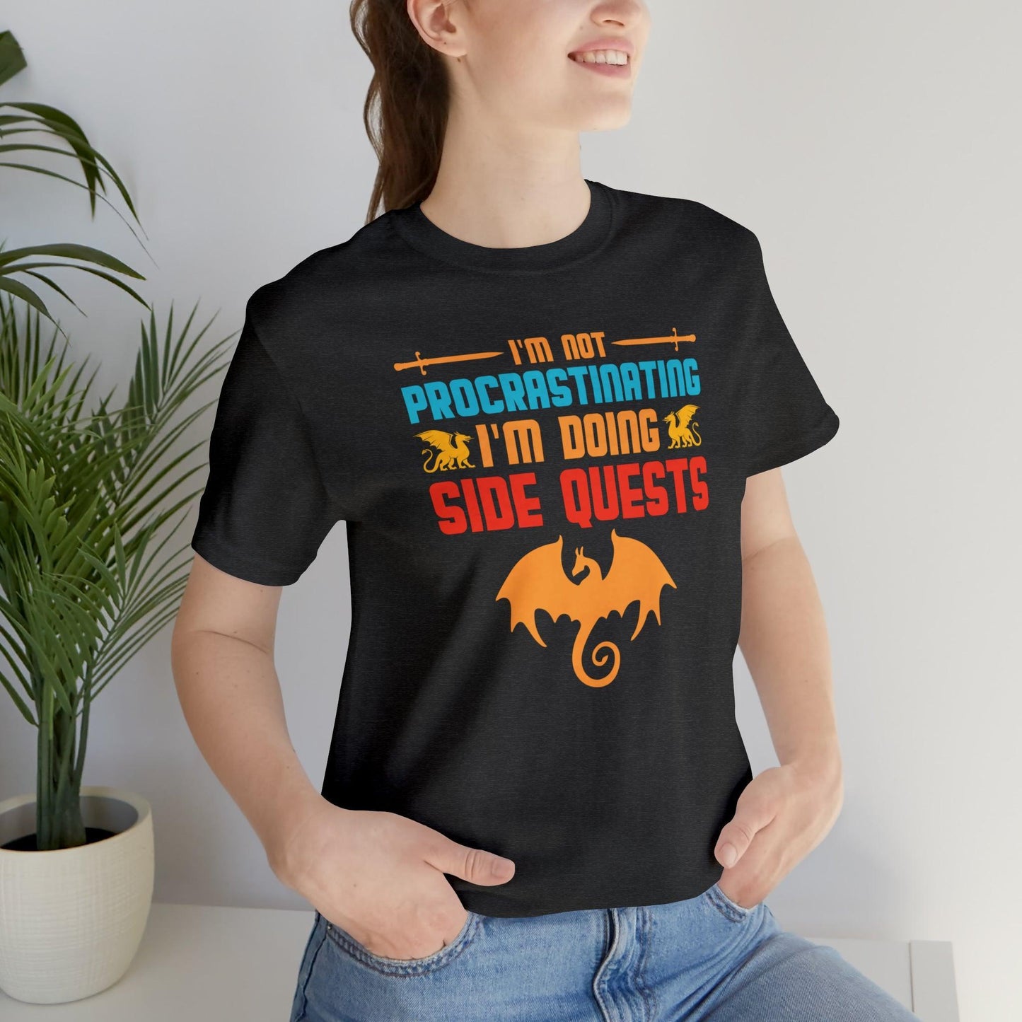 I'm not procrastinating I'm doing side quests retro tee | DM shirt | Dungeon Master gift | dnd shirt | gaming shirt | dungeons and dragons - Plague Miniatures