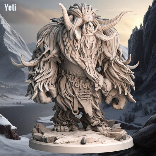 Ice Yeti Monster Miniature | Frosty Beast for Your Tabletop Adventures | 32mm Scale - Plague Miniatures