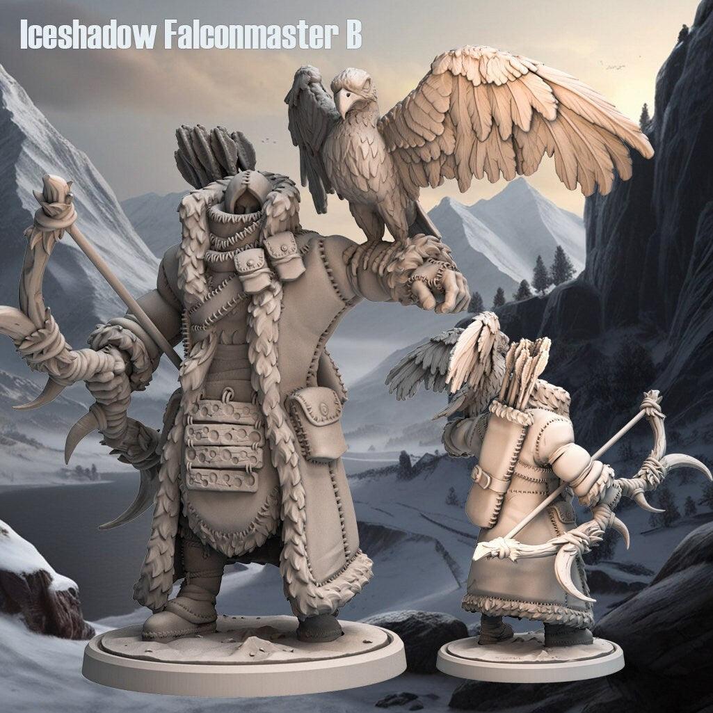Falconer Ranger Iceshadow Falconmaster Miniature | DnD Ranger Falconer Figure | 32mm S ...
