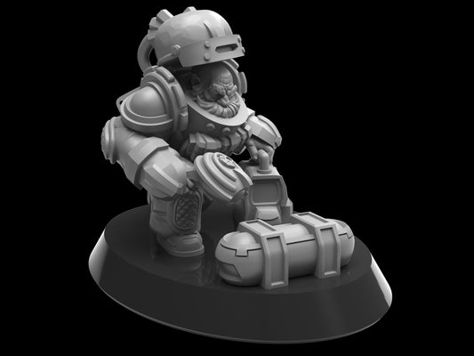 Jorn, Demolition Engineer Dwarf Miniature | Galactic Demolition Squad Member - Plague Miniatures
