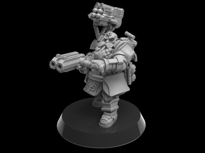 Leif, Turret Specialist Dwarf Miniature | Galactic Demolition Squad Member - Plague Miniatures